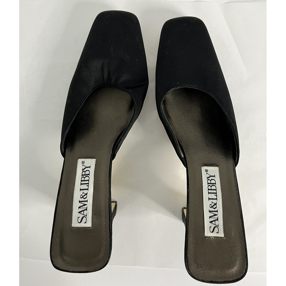 New Black SAM & LIBBY BRIGIT Leather Mules Size 8.5